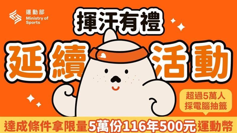 500元運動幣怎領?揮汗有禮「加碼活動」今開跑 懶人包一次看懂(新聞配圖)