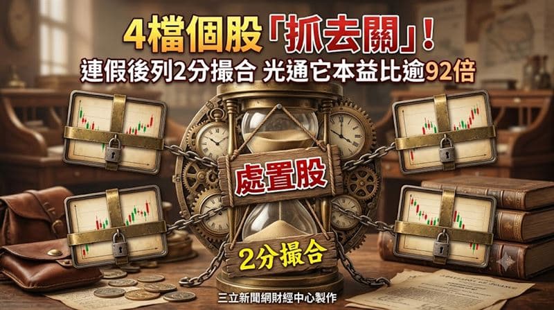 4檔處置股出爐！光通它本益比逾92倍 　連假後列2分撮合（新聞配圖）