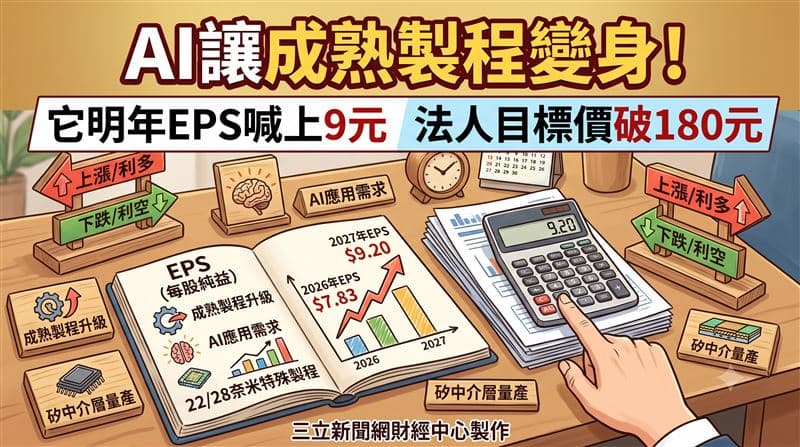 AI讓成熟製程變身!「這大廠」明年EPS喊上9元 法人目標價破180元(新聞配圖)