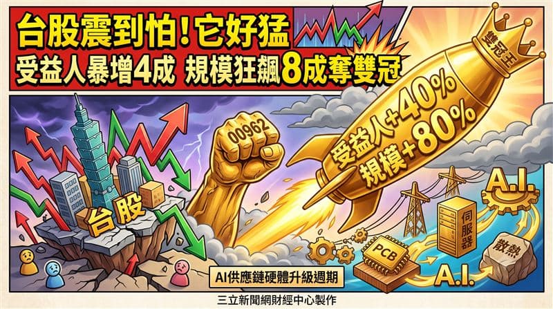 台股震到怕！它好猛受益人暴增4成　規模狂飆8成奪雙冠（新聞配圖）