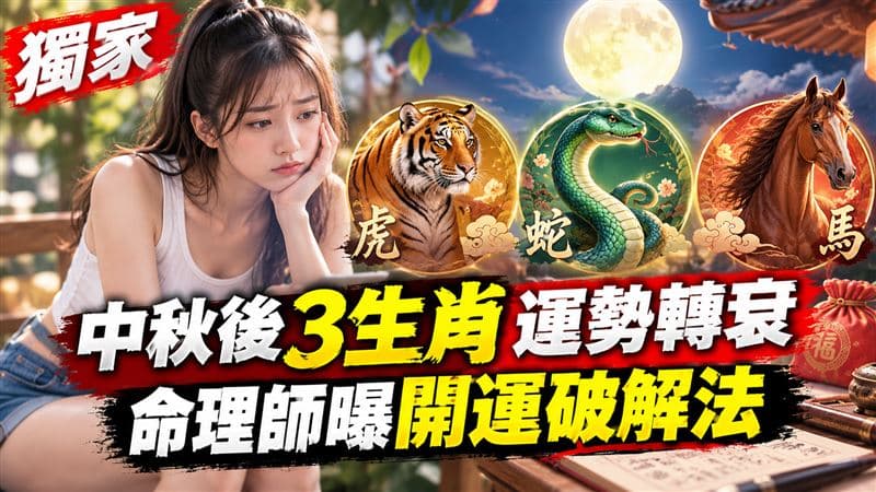 獨家/中秋後3生肖運勢轉衰 命理師曝「開運破解法」:穩住身心最重要(新聞配圖)