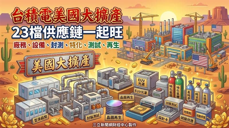 台積電美國大擴產 台鏈23檔一起旺(新聞配圖)
