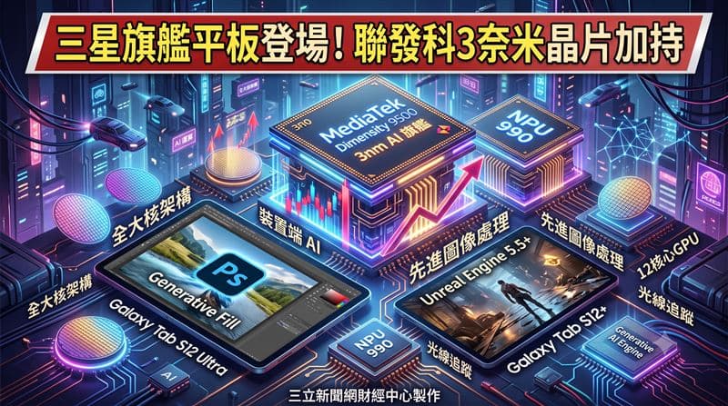 三星旗艦平板登場!聯發科3奈米晶片加持(新聞配圖)