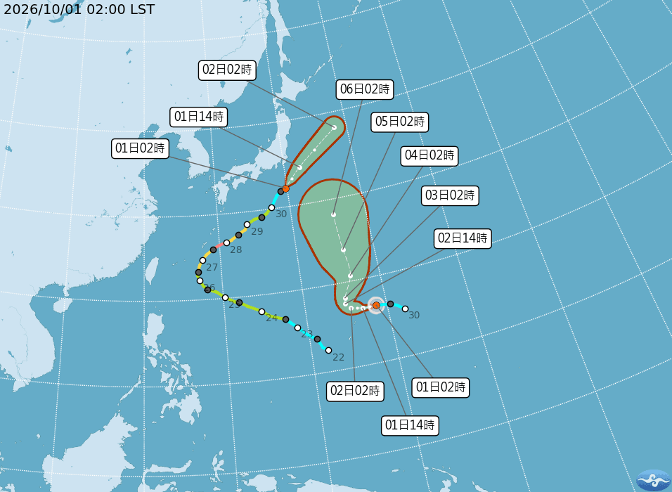 彩雲颱風生成！　吳德榮：明起水氣增多、下週一迎冷空氣（新聞配圖）