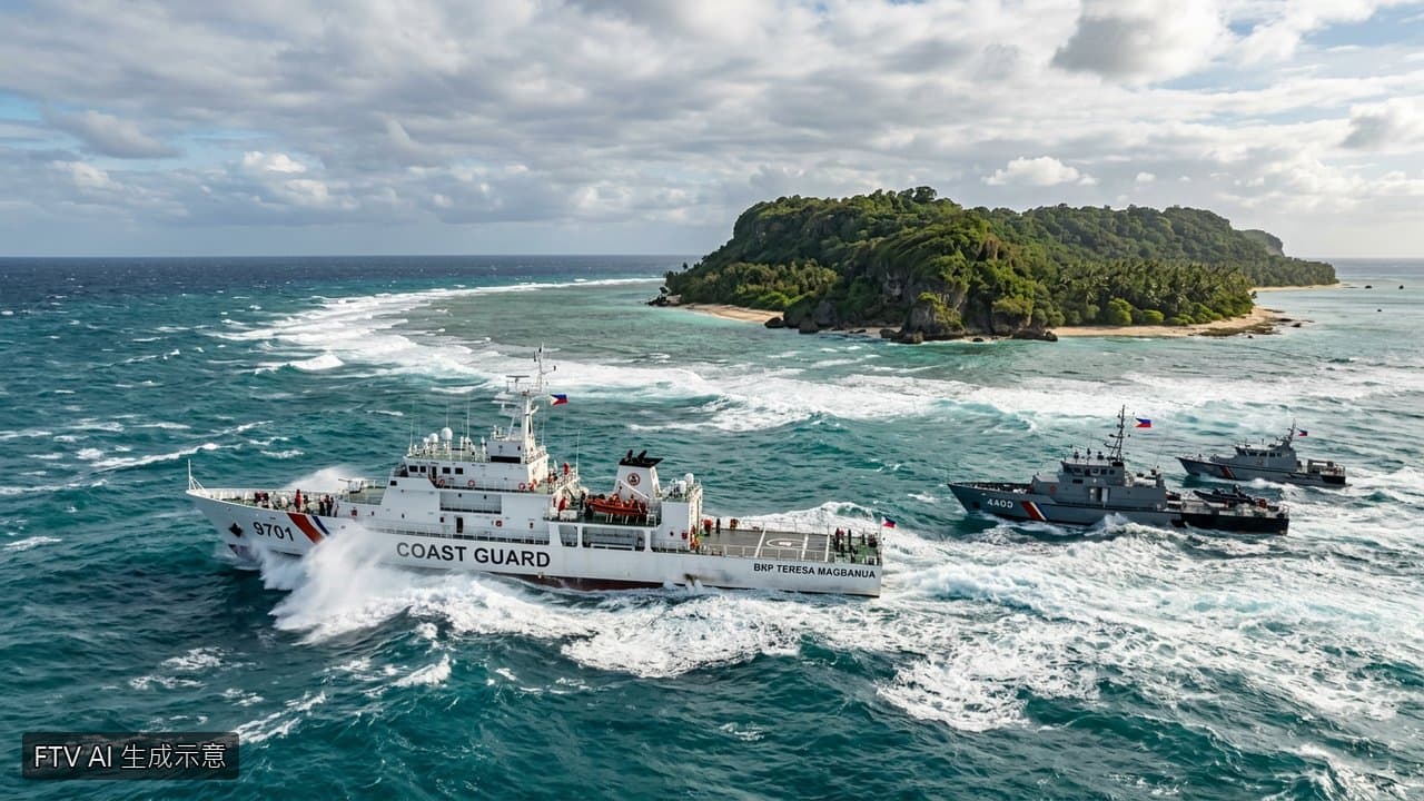 菲律賓控中國海警阻中業島執法　共軍機艦逼近挑釁（新聞配圖）