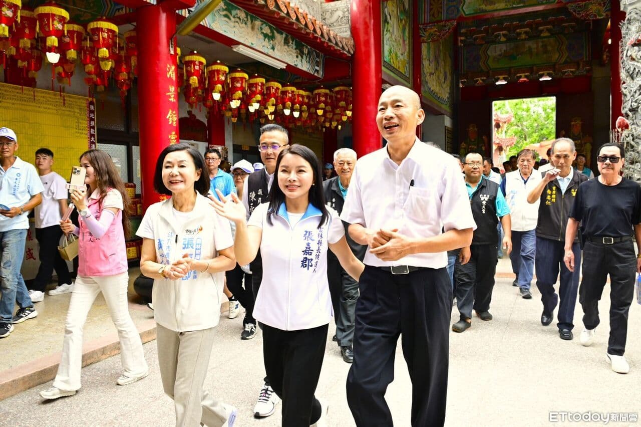 陪張嘉郡、黃尤美參拜 韓國瑜:雲林像「武當派」可「後發制人」(新聞配圖)