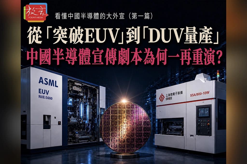 《看懂中國半導體的大外宣》從「突破EUV」到「DUV量產」 中國半導體宣傳劇本為何一再重演？（新聞配圖）