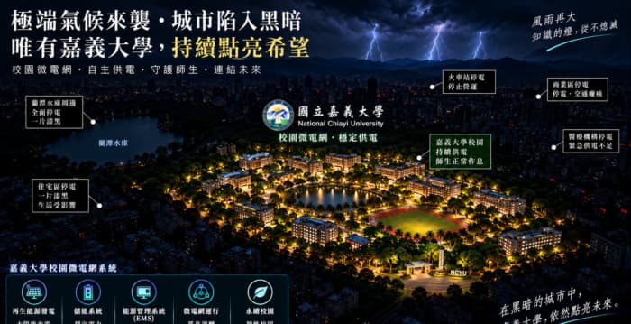 世界綠色大學躍升全球108名 嘉大1.5億打造韌性微電網（新聞配圖）