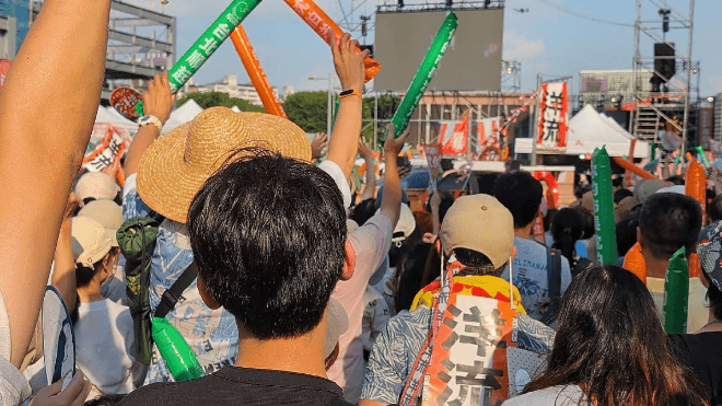 造勢塞到中山南路! 沈伯洋競總:現場宣布超過十萬人(新聞配圖)