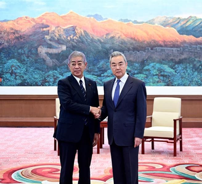 王毅會見岩屋毅 籲日莫替「戰爭罪犯招魂」糾正涉台言行（新聞配圖）