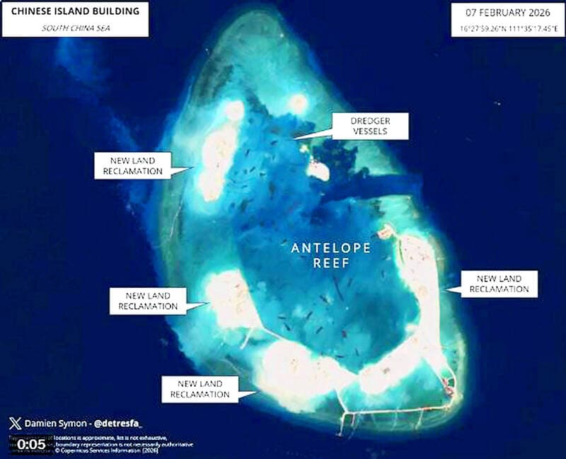 Chinese construction on Antelope Reef gathering pace(新聞配圖)