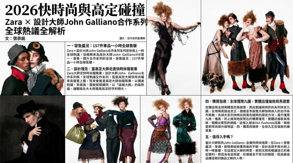 2026快時尚與高定碰撞Zara×設計大師John Galliano合作系列全球熱議全解析(新聞配圖)