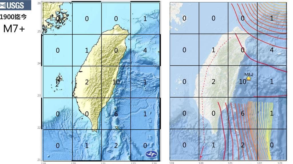 東部海域規模5.0地震　郭鎧紋示警接近8.2強震震央（新聞配圖）