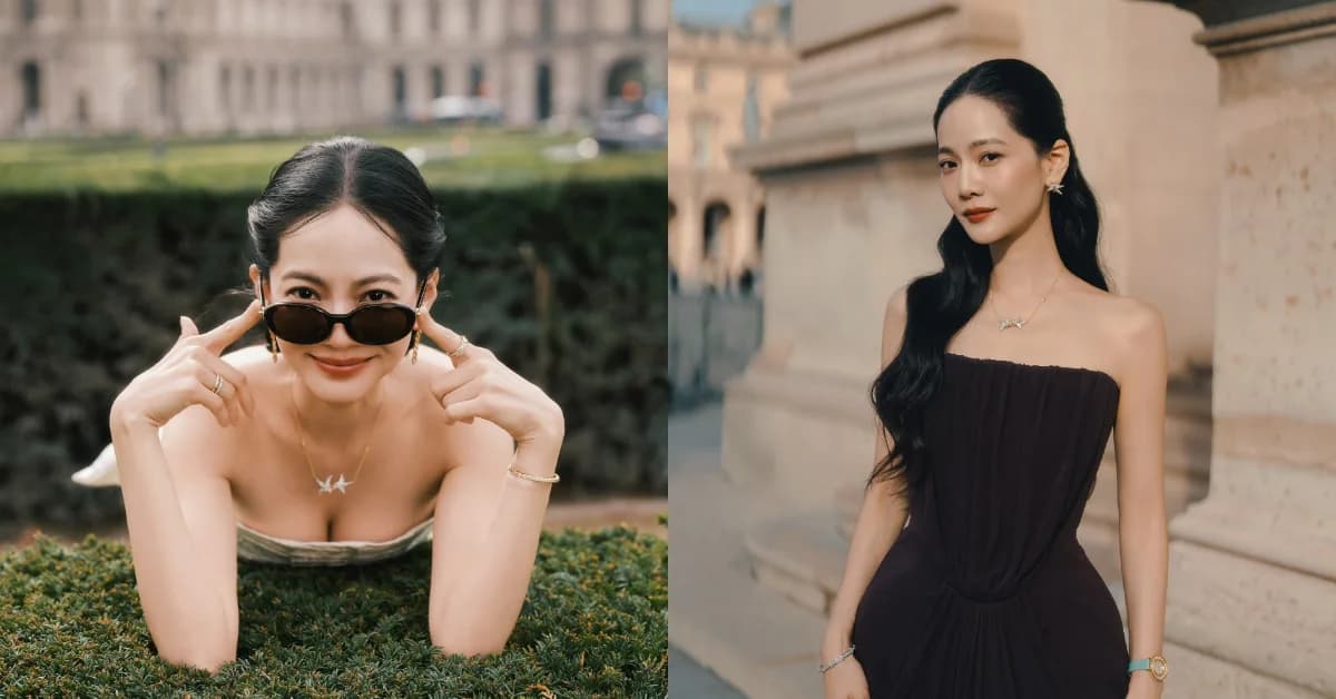 曾之喬巴黎美照連發!馬甲禮服曬招牌美胸,Tiffany石上鳥項鍊襯出甜美少女感(新聞配圖)