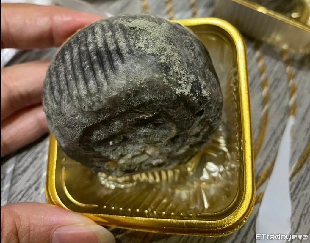 高雄烘焙名店月餅長菌絲!業者辯「竹炭絲」 網友傻眼:就是發霉(新聞配圖)