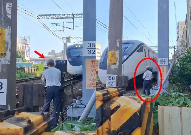 老伯闖平交道拍新自強號!列車急煞狂鳴笛竟「一臉無辜」惹怒網友(新聞配圖)
