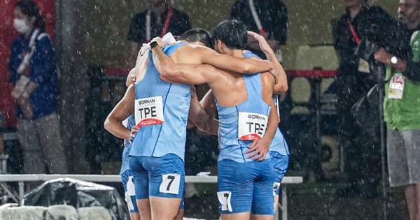 亞運4x100男子接力台灣摘銀 楊俊瀚嘆可惜:都想好奪金感言了(新聞配圖)