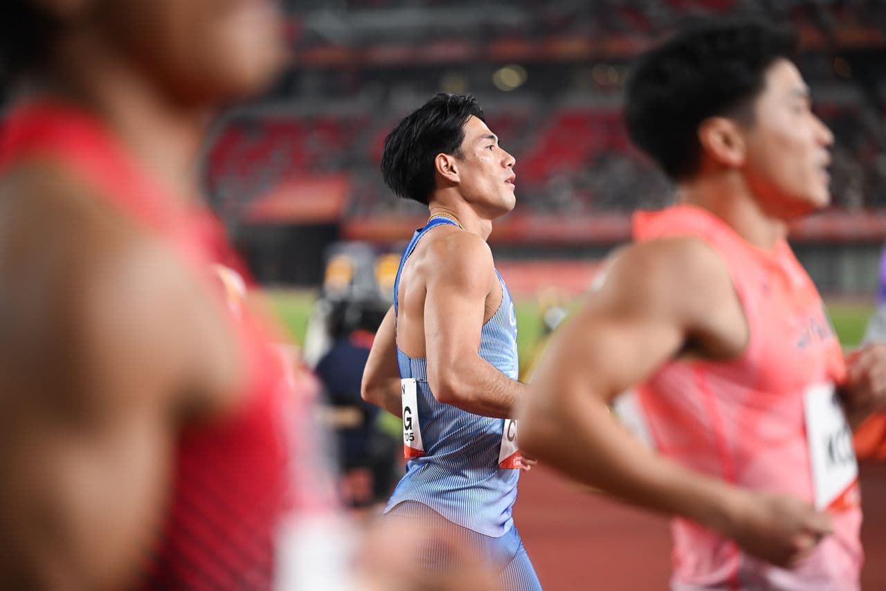 田徑男子4X100接力決賽 刷新全國紀錄再奪亞運銀牌(新聞配圖)